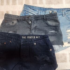 Cotton On Women's Jean Shorts - Blue, Gray, Black